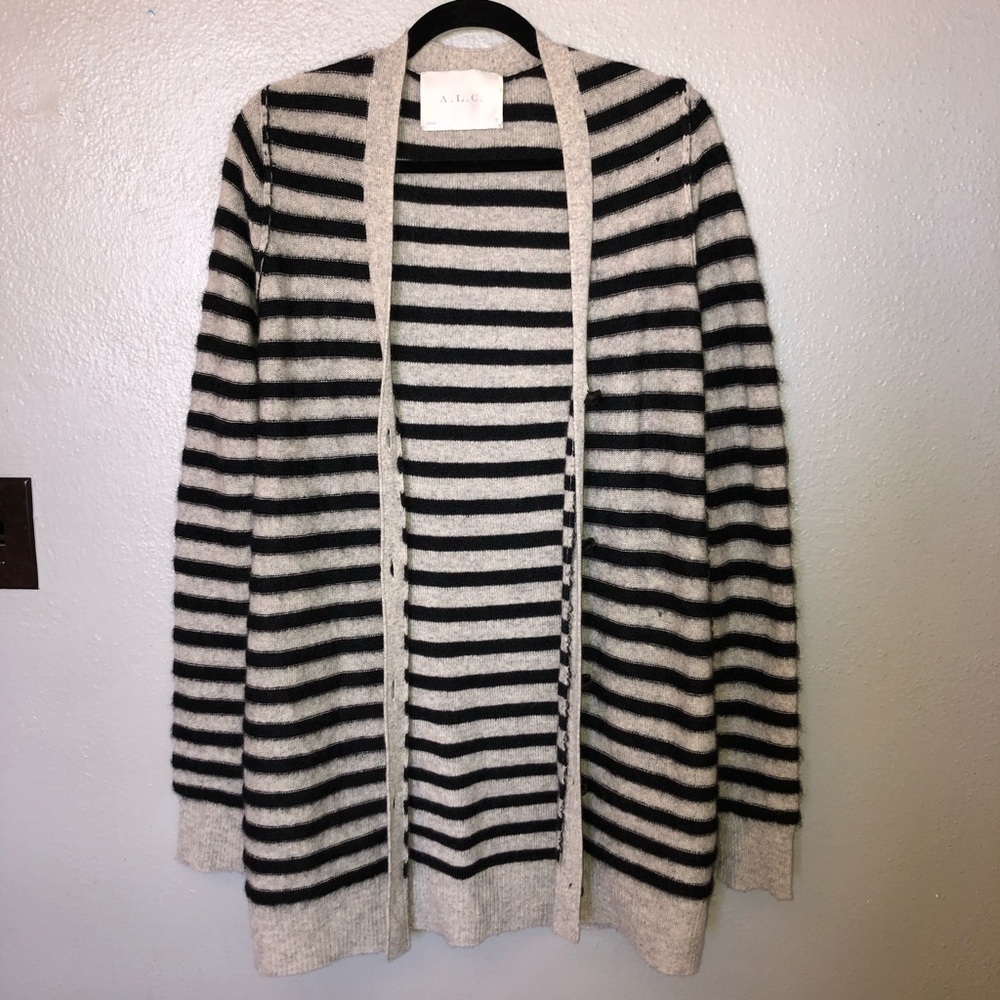 ALC Distressed Cashmere/Mohair Oversized Cardigan - Picture 2 of 9